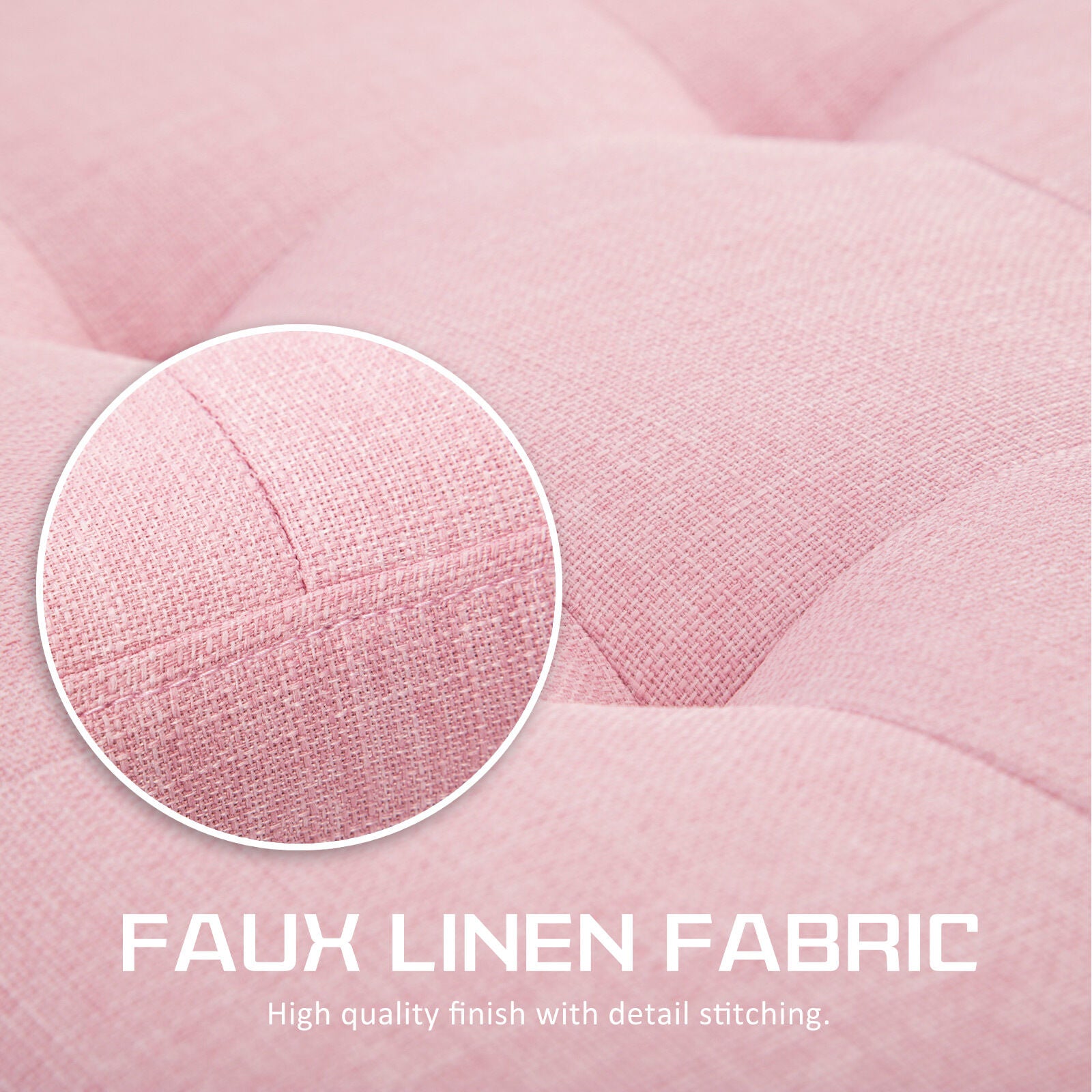 Ottomans & Footstools: Storage Ottoman Stool 102cm Fabric PINK