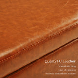 Ottomans & Footstools: Storage Ottoman Stool Bench Seat 97cm PU Leather BROWN