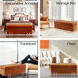 Ottomans & Footstools: Storage Ottoman Stool Bench Seat 97cm PU Leather BROWN