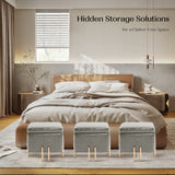 2X Storage Ottoman Foot Stool Cube Tuffet Seat 45cm PU Leather GREY