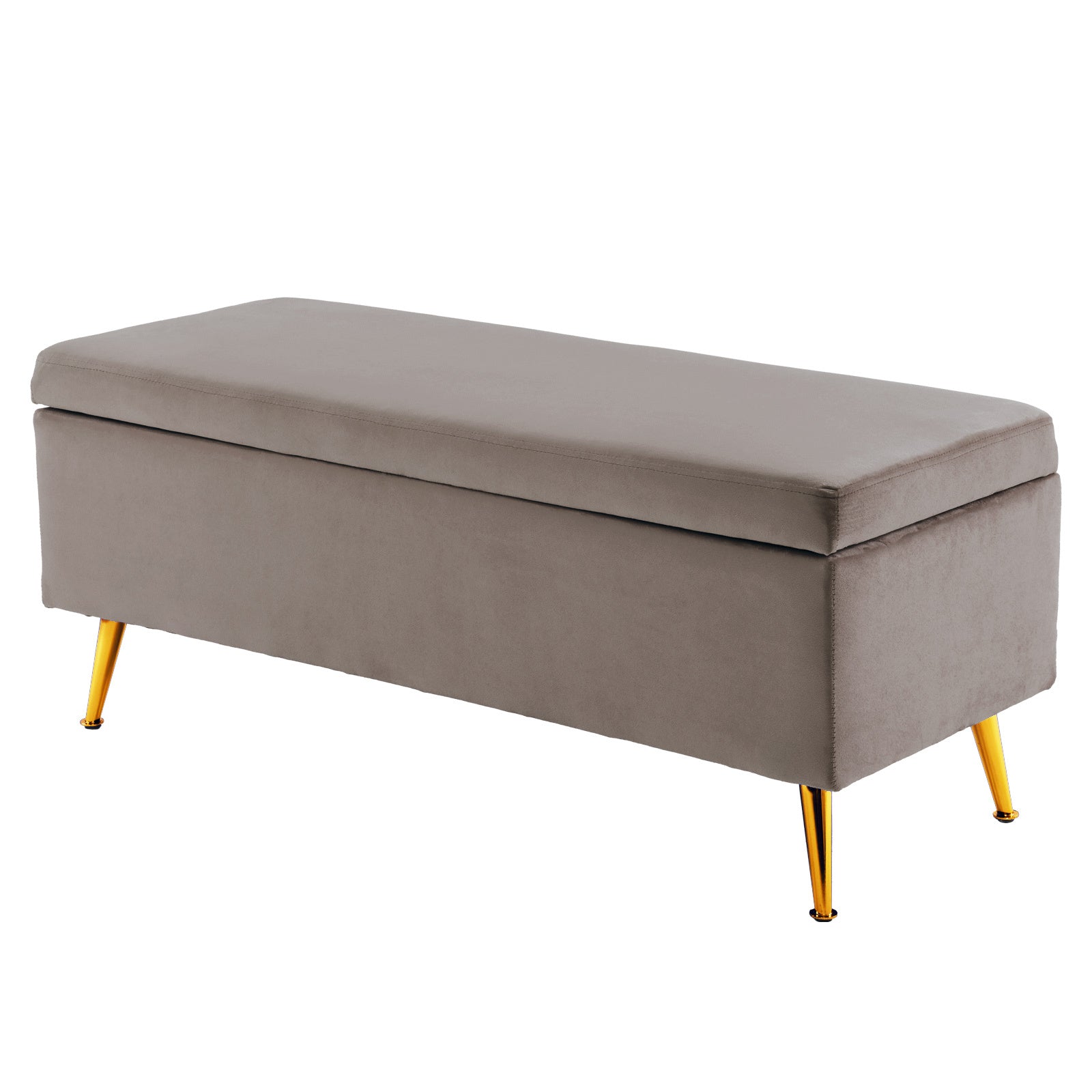 Ottomans & Footstools: Storage Ottoman Stool Bench Seat 110cm Velvet GREY
