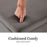 Ottomans & Footstools: Storage Ottoman Stool Bench Seat 110cm Velvet GREY