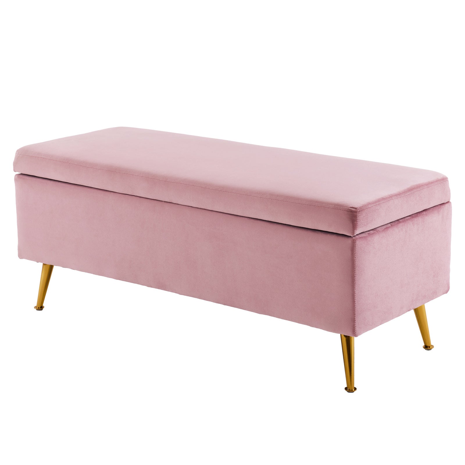 Ottomans & Footstools: Storage Ottoman Stool Bench Seat 110cm Velvet PINK