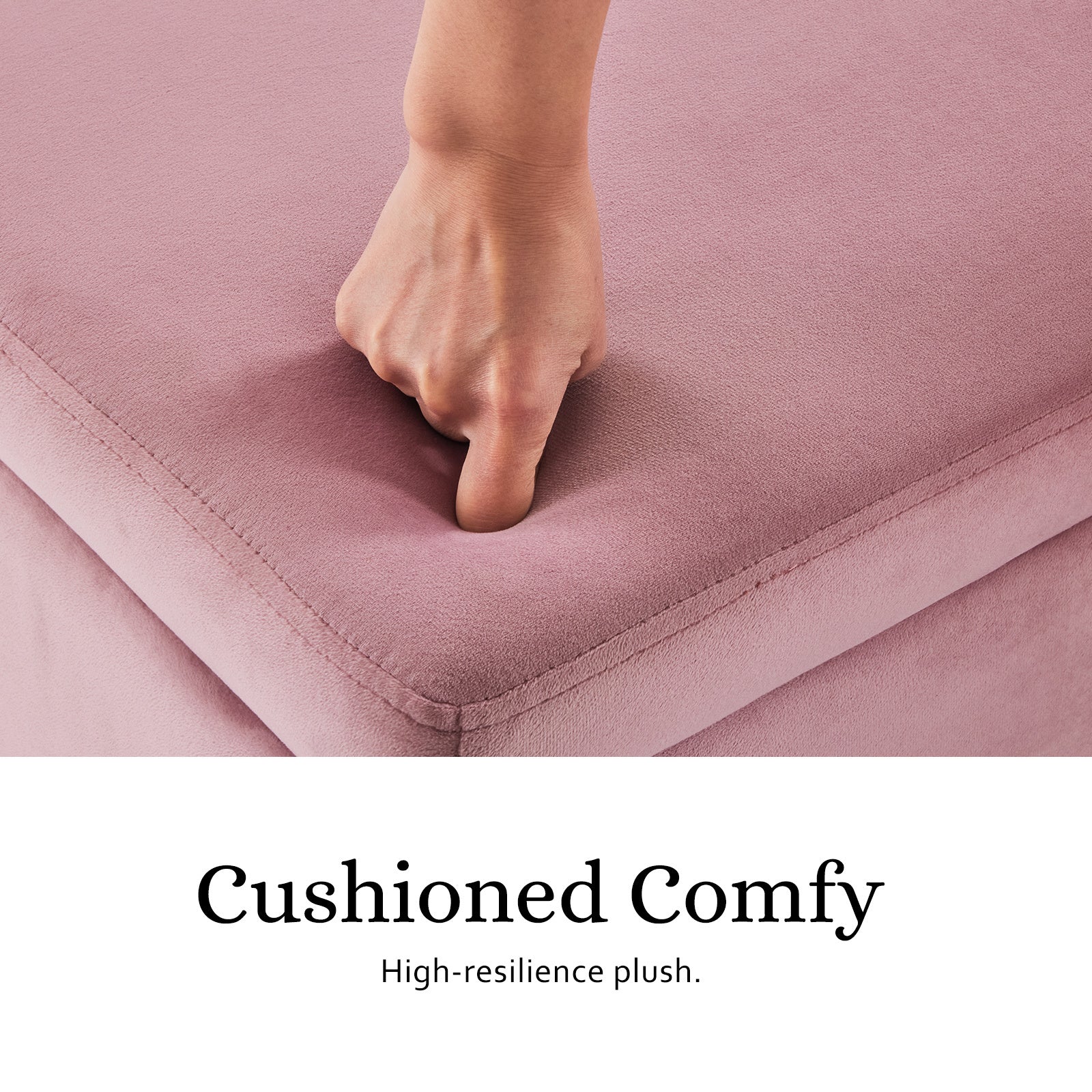 Ottomans & Footstools: Storage Ottoman Stool Bench Seat 110cm Velvet PINK