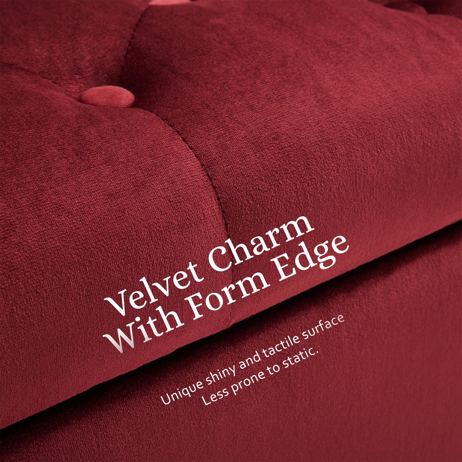Ottomans & Footstools: Storage Ottoman Stool Arm Bench Seat 132cm Velvet RED