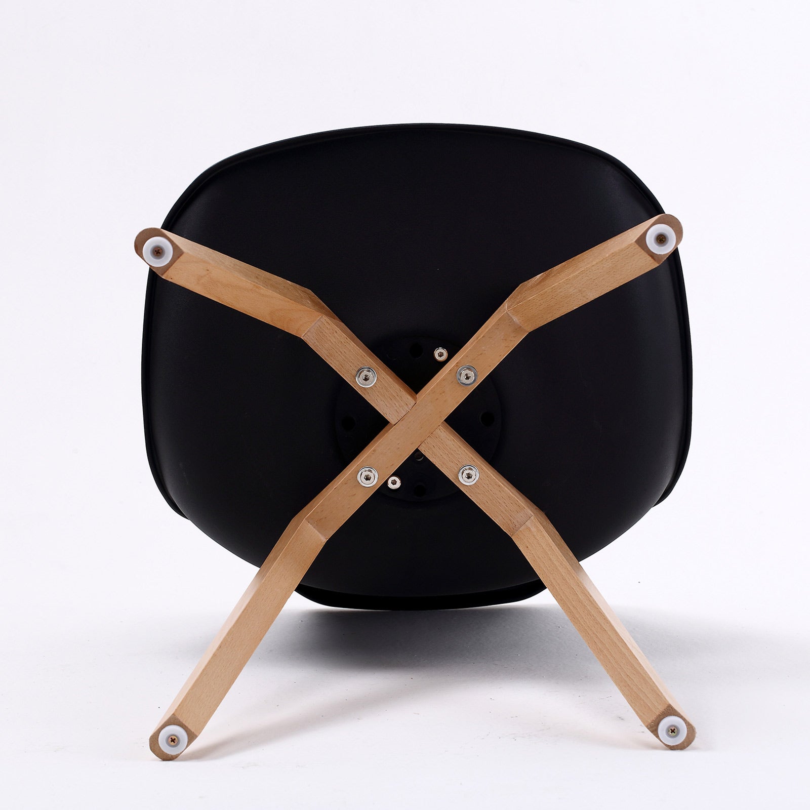Kitchen & Dining Chairs: 4X Retro Dining Cafe Chair Padded Seat BLACK
