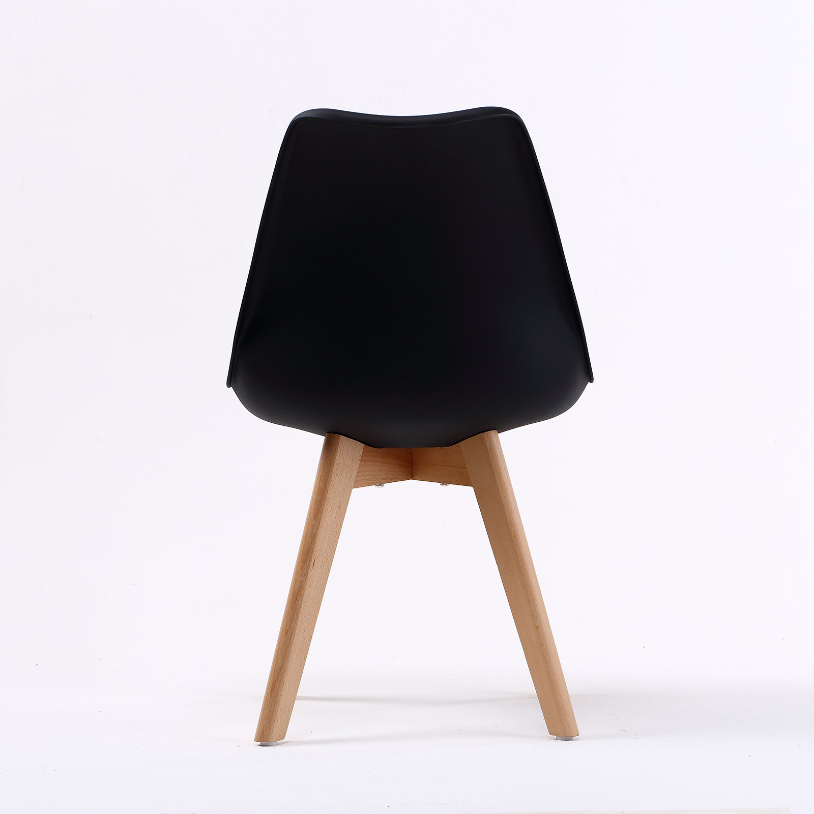 Kitchen & Dining Chairs: 4X Retro Dining Cafe Chair Padded Seat BLACK