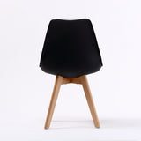 Kitchen & Dining Chairs: 4X Retro Dining Cafe Chair Padded Seat BLACK