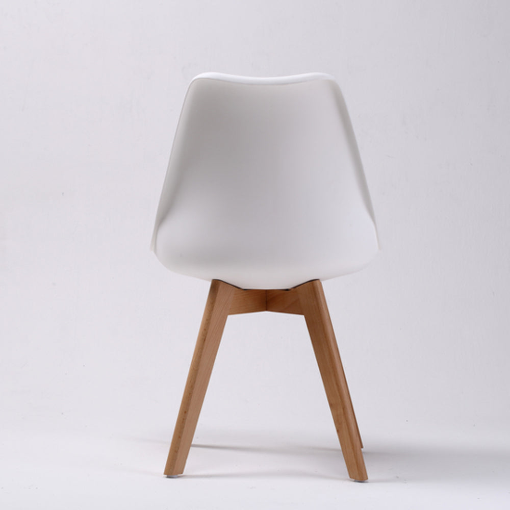 Kitchen & Dining Chairs: 2X Retro Dining Cafe Chair Padded Seat WHITE