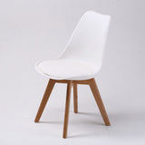 Kitchen & Dining Chairs: 4X Retro Dining Cafe Chair Padded Seat WHITE