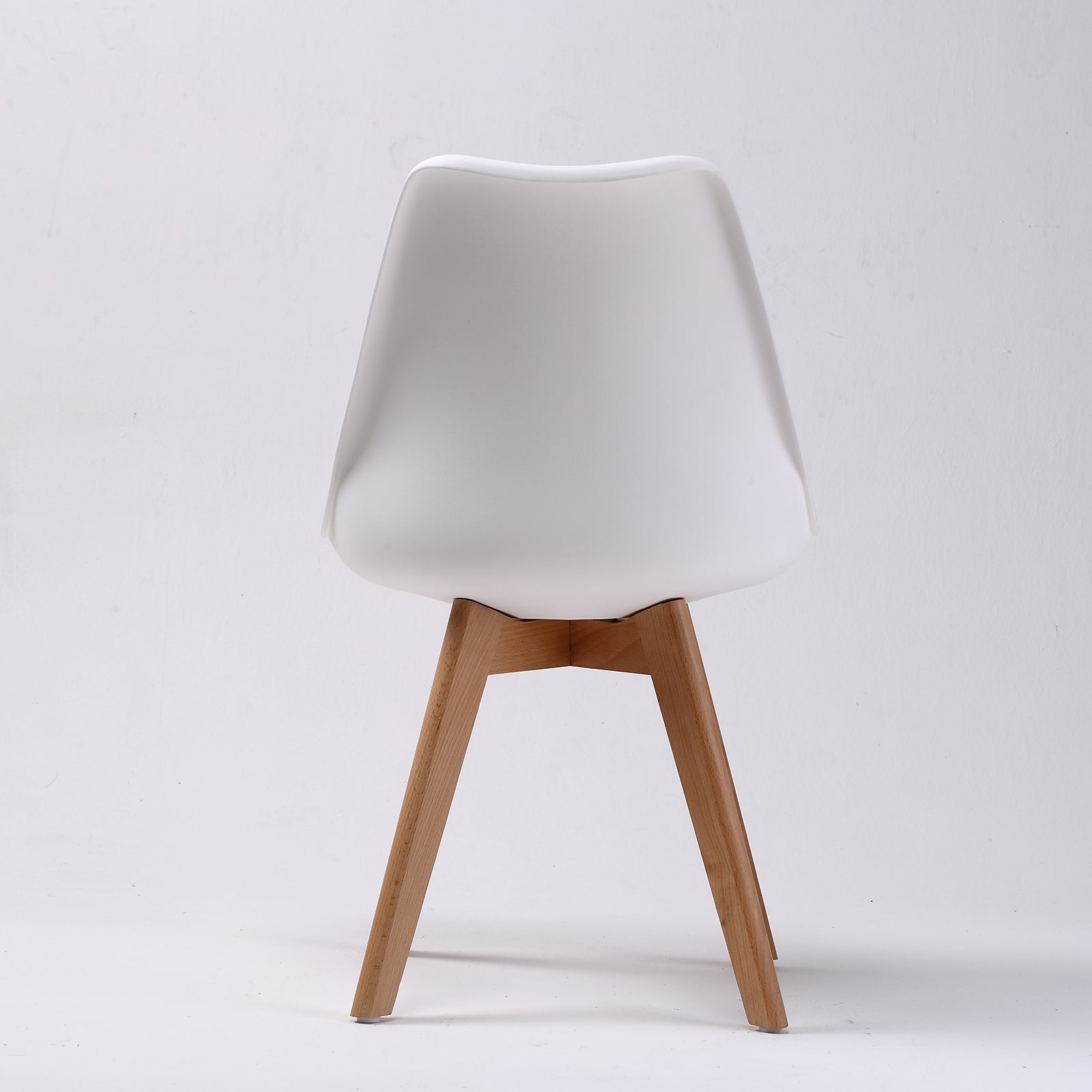 Kitchen & Dining Chairs: 4X Retro Dining Cafe Chair Padded Seat WHITE