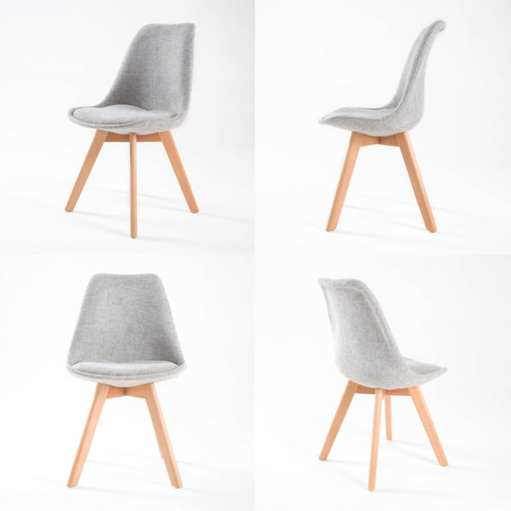 Kitchen & Dining Chairs: 4X Retro Dining Cafe Chair Padded Seat GREY