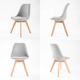 Kitchen & Dining Chairs: 4X Retro Dining Cafe Chair Padded Seat GREY