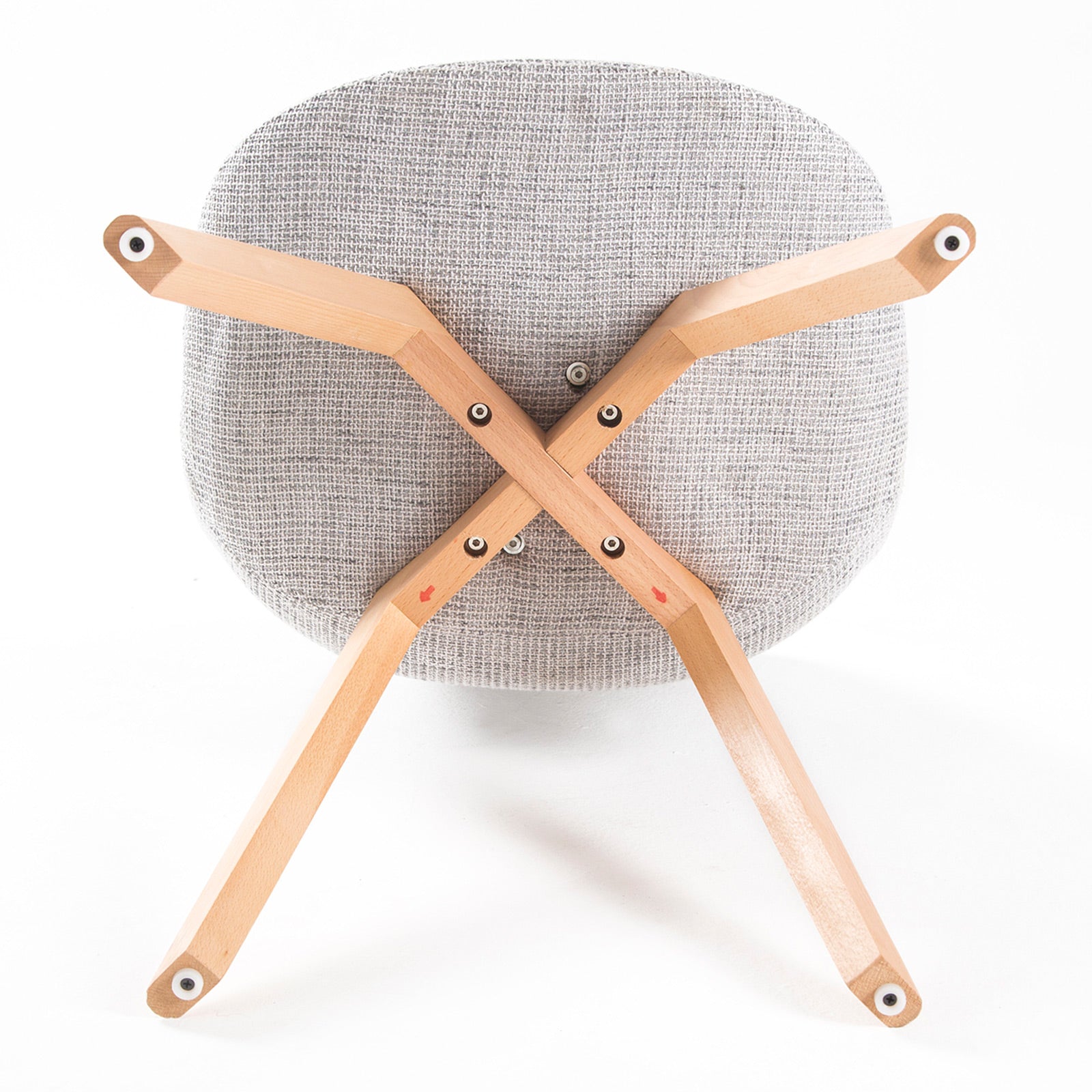 Kitchen & Dining Chairs: 4X Retro Dining Cafe Chair Padded Seat GREY
