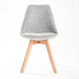 Kitchen & Dining Chairs: 4X Retro Dining Cafe Chair Padded Seat GREY