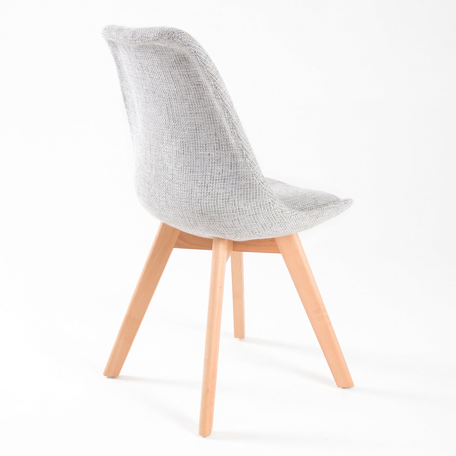 Kitchen & Dining Chairs: 4X Retro Dining Cafe Chair Padded Seat GREY