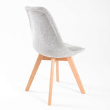 Kitchen & Dining Chairs: 4X Retro Dining Cafe Chair Padded Seat GREY