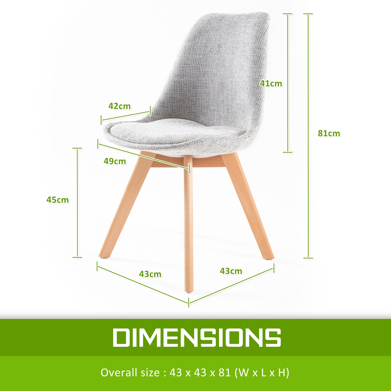 Kitchen & Dining Chairs: 4X Retro Dining Cafe Chair Padded Seat GREY