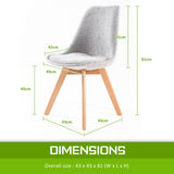 Kitchen & Dining Chairs: 4X Retro Dining Cafe Chair Padded Seat GREY