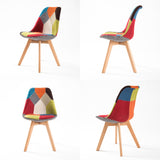 Kitchen & Dining Chairs: 4X Retro Dining Cafe Chair Padded Seat MULTI COLOUR