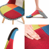 Kitchen & Dining Chairs: 4X Retro Dining Cafe Chair Padded Seat MULTI COLOUR