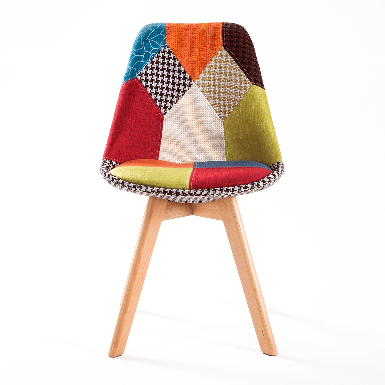 Kitchen & Dining Chairs: 4X Retro Dining Cafe Chair Padded Seat MULTI COLOUR