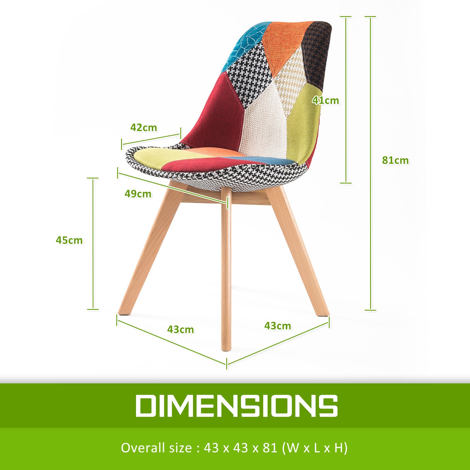 Kitchen & Dining Chairs: 4X Retro Dining Cafe Chair Padded Seat MULTI COLOUR