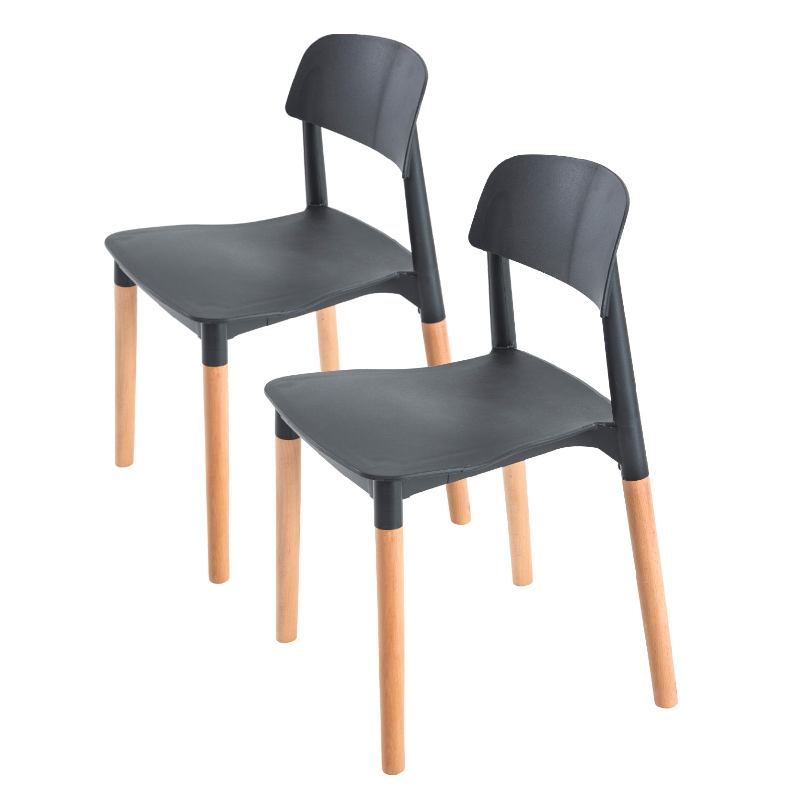 Kitchen & Dining Chairs: 2X Retro Belloch Stackable Dining Cafe Chair BLACK