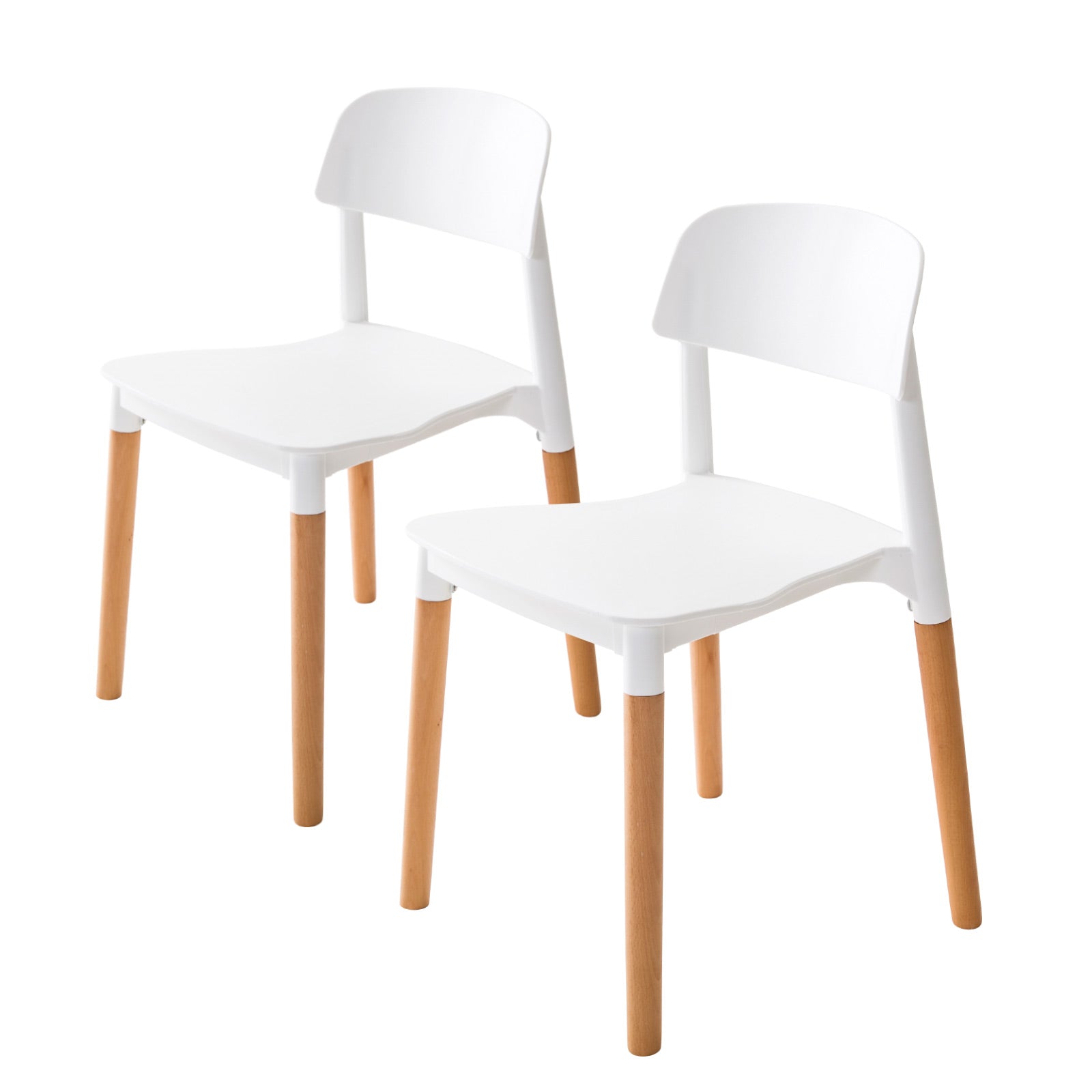 Kitchen & Dining Chairs: 2X Retro Belloch Stackable Dining Cafe Chair WHITE