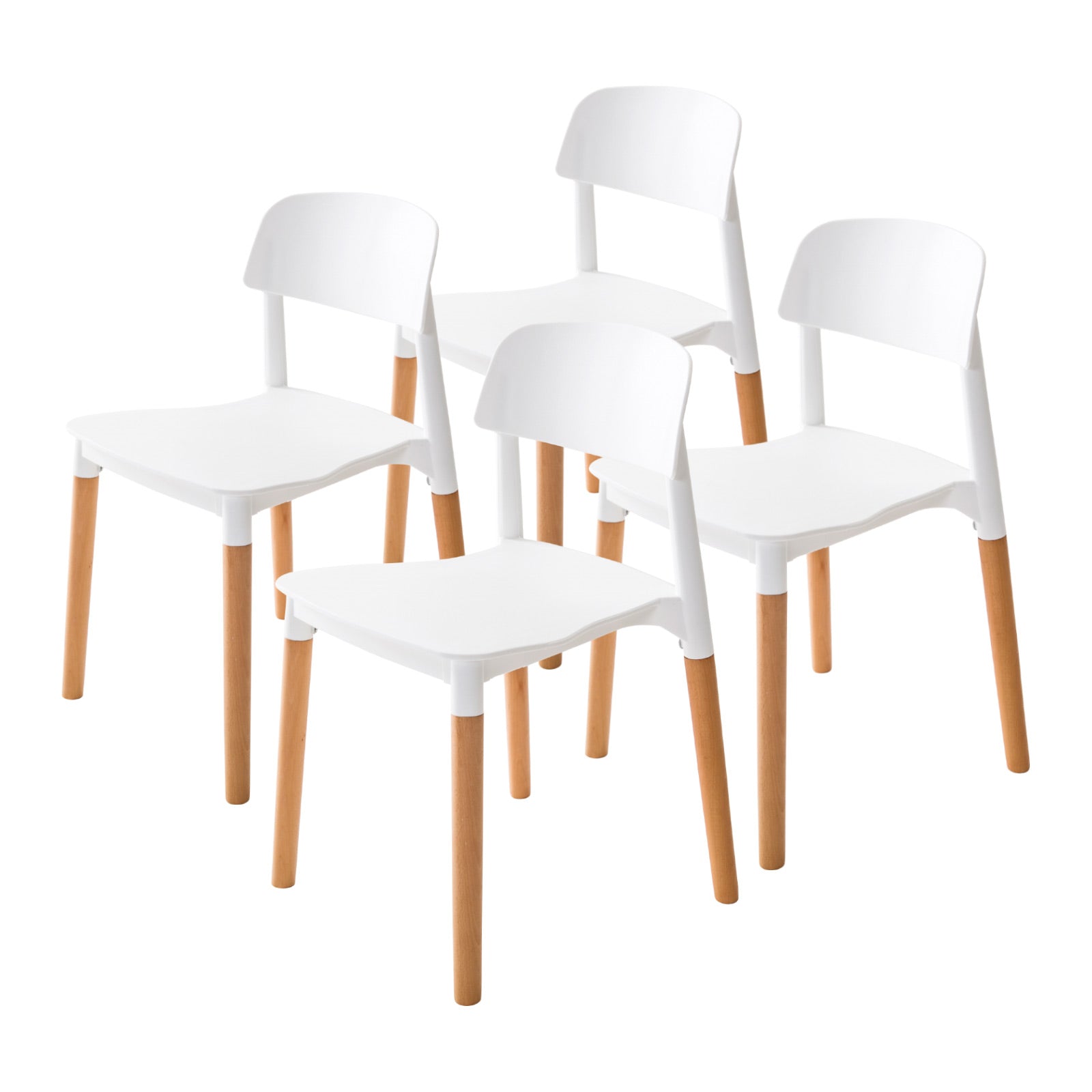 Kitchen & Dining Chairs: 4X Retro Belloch Stackable Dining Cafe Chair WHITE