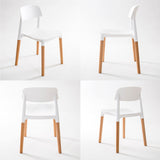 Kitchen & Dining Chairs: 4X Retro Belloch Stackable Dining Cafe Chair WHITE