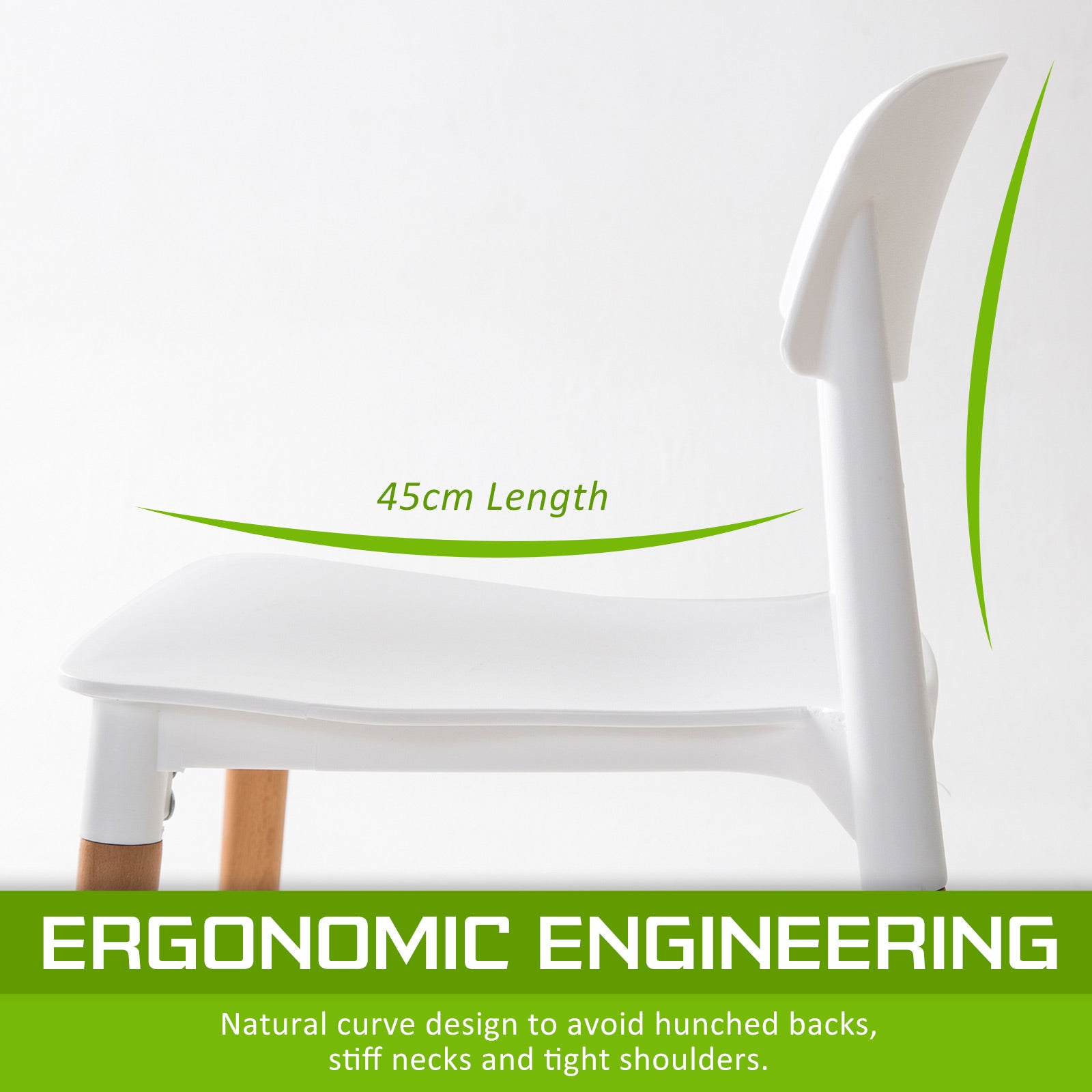Kitchen & Dining Chairs: 4X Retro Belloch Stackable Dining Cafe Chair WHITE