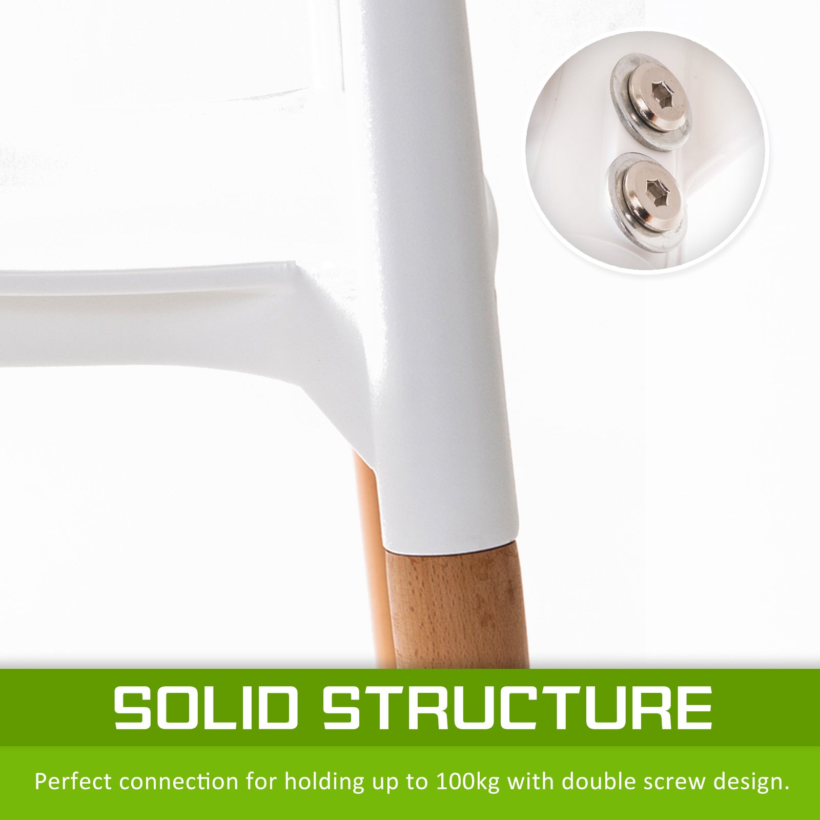 Kitchen & Dining Chairs: 4X Retro Belloch Stackable Dining Cafe Chair WHITE