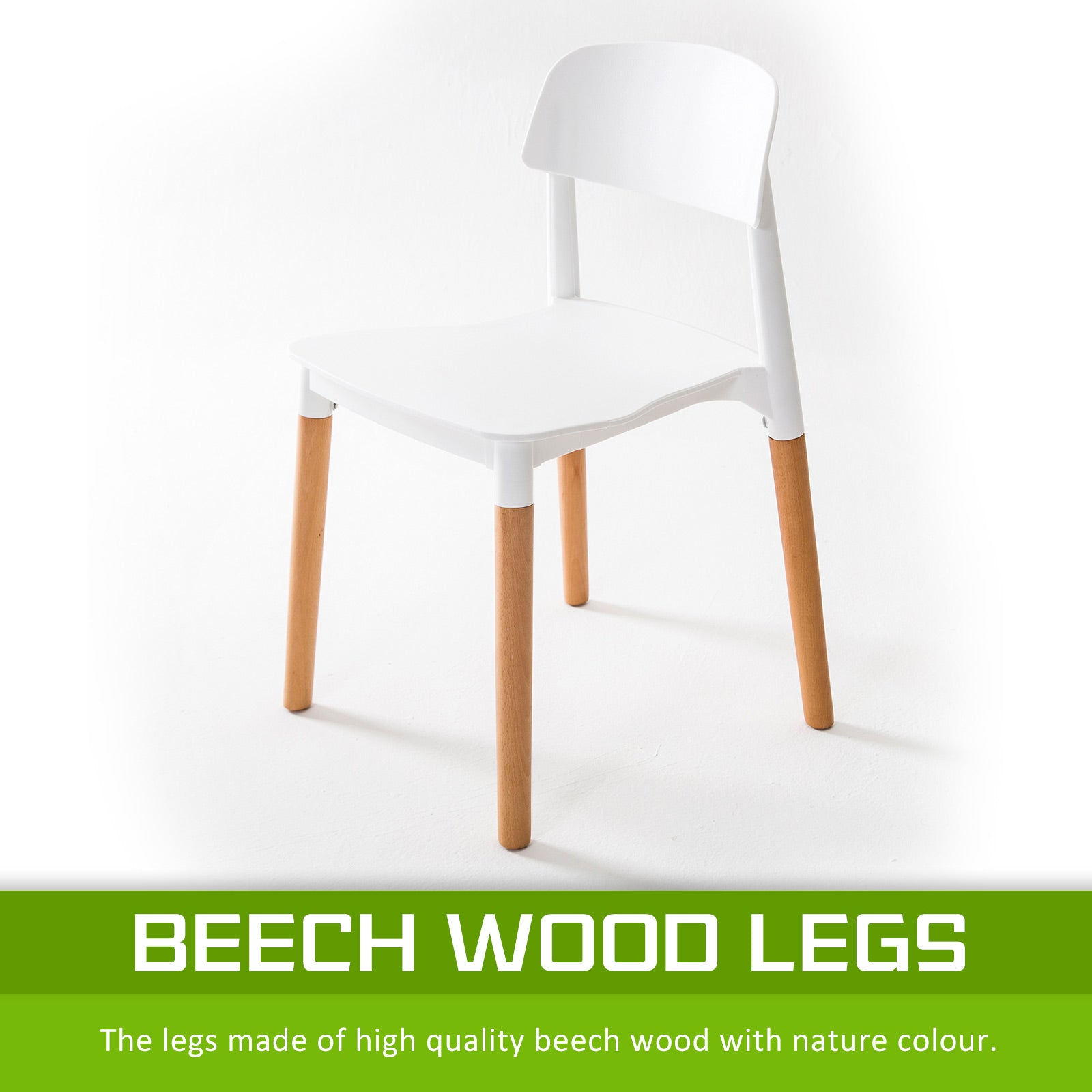 Kitchen & Dining Chairs: 4X Retro Belloch Stackable Dining Cafe Chair WHITE