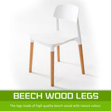 Kitchen & Dining Chairs: 4X Retro Belloch Stackable Dining Cafe Chair WHITE