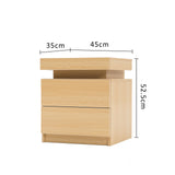 2X Bedside Table 2 Drawers RGB LED Bedroom Cabinet Nightstand Gloss AURORA OAK