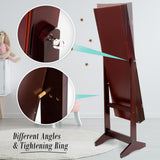 Makeup Organisation & Storage: Mirror Jewellery Cabinet Storage Organiser LUVO 146cm WALNUT