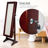 Makeup Organisation & Storage: Mirror Jewellery Cabinet Storage Organiser LUVO 146cm WALNUT