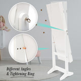 Makeup Organisation & Storage: Mirror Jewellery Cabinet Storage Organiser LUVO 146cm WHITE
