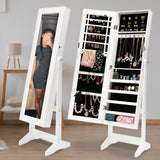 Makeup Organisation & Storage: Mirror Jewellery Cabinet Storage Organiser LUVO 146cm WHITE