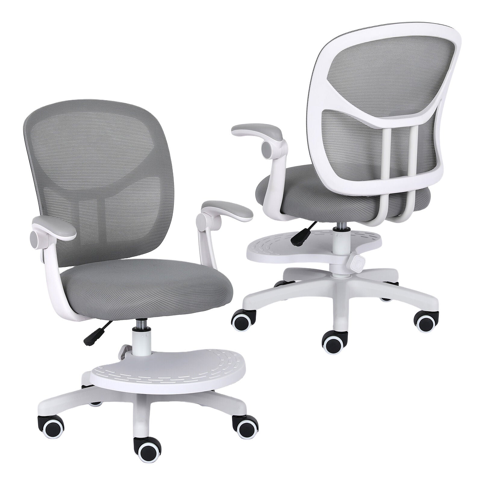 Kid's Tables, Chairs & Seats: Kids Desk Chair - Children Office Study Seat with Footrest NOVA - Grey