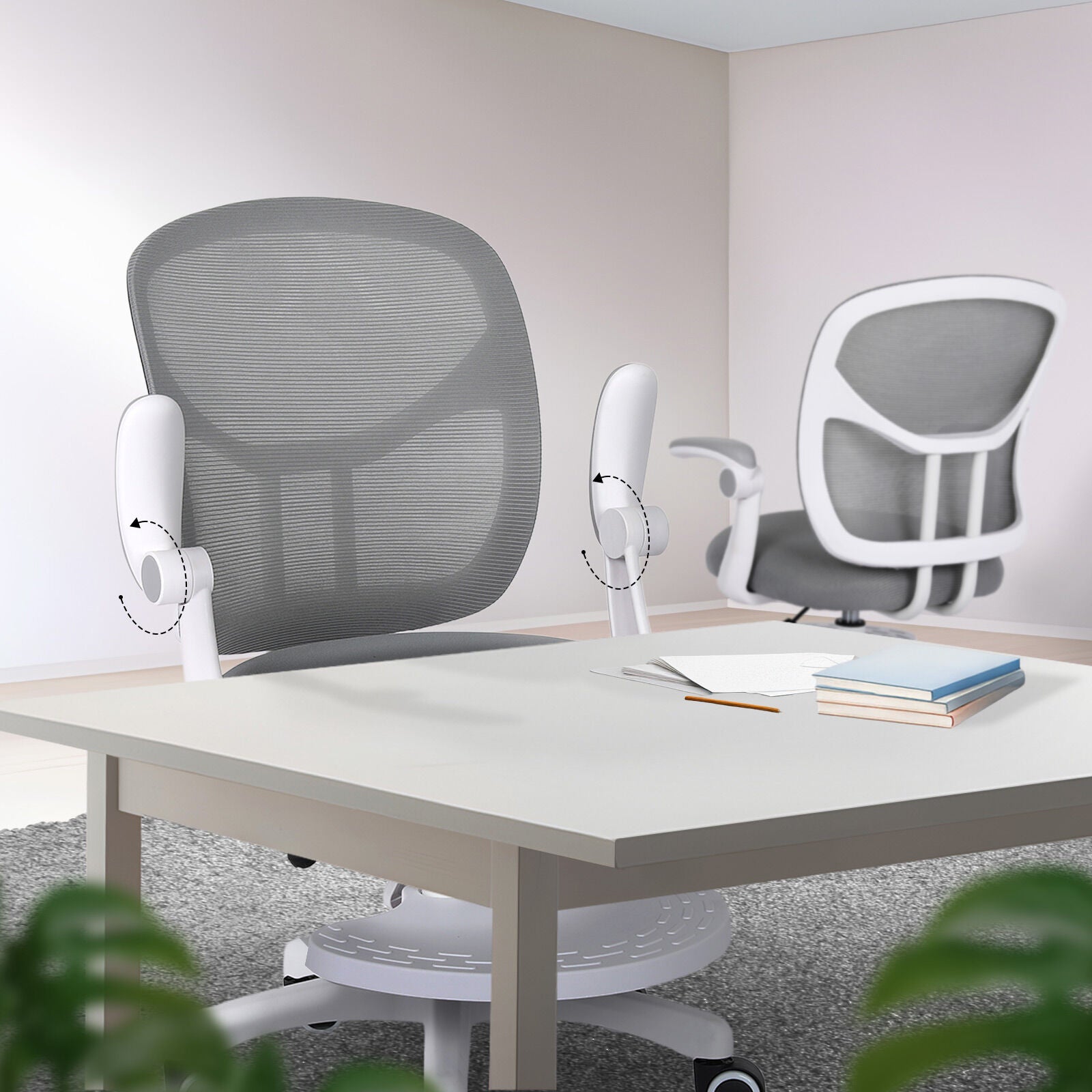 Kid's Tables, Chairs & Seats: Kids Desk Chair - Children Office Study Seat with Footrest NOVA - Grey