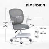 Kid's Tables, Chairs & Seats: Kids Desk Chair - Children Office Study Seat with Footrest NOVA - Grey