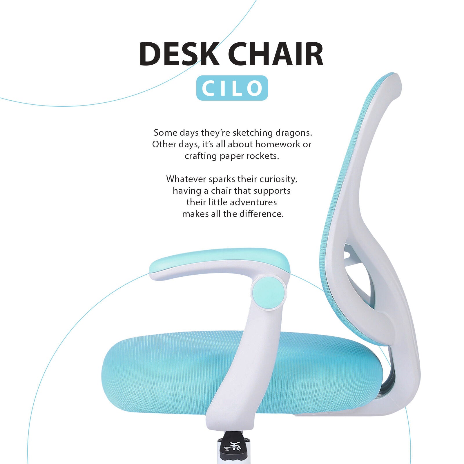 Kid's Tables, Chairs & Seats: Kids Desk Chair - Children Office Study Seat with Footrest CILO - Blue