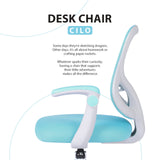 Kid's Tables, Chairs & Seats: Kids Desk Chair - Children Office Study Seat with Footrest CILO - Blue
