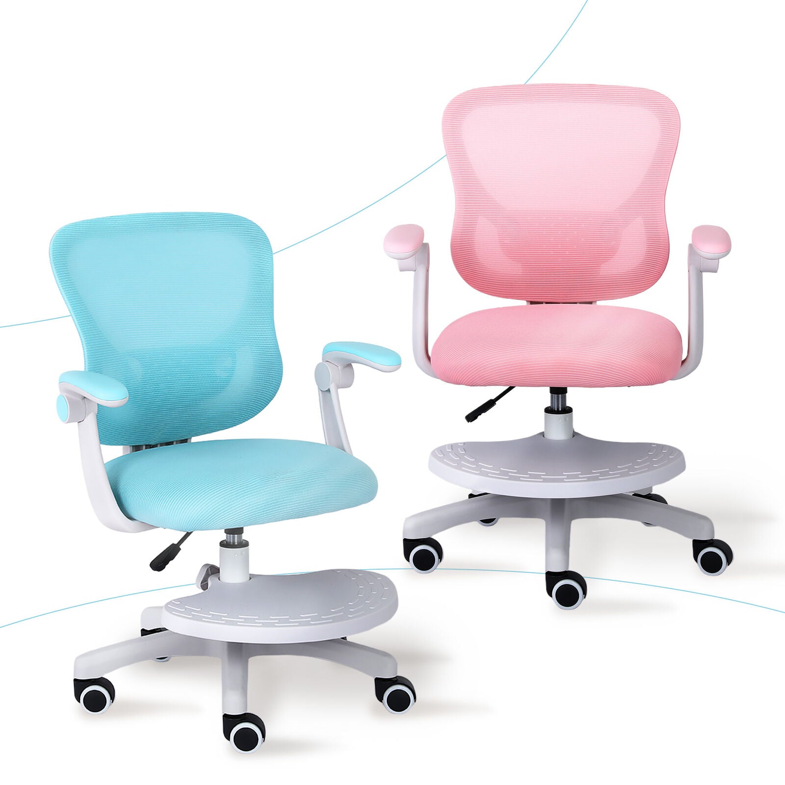 Kid's Tables, Chairs & Seats: Kids Desk Chair - Children Office Study Seat with Footrest CILO - Blue