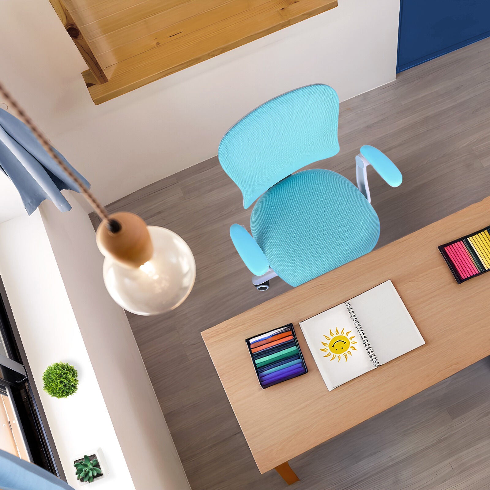Kid's Tables, Chairs & Seats: Kids Desk Chair - Children Office Study Seat with Footrest CILO - Blue