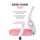 Kid's Tables, Chairs & Seats: Kids Desk Chair - Children Office Study Seat with Footrest CILO - Pink