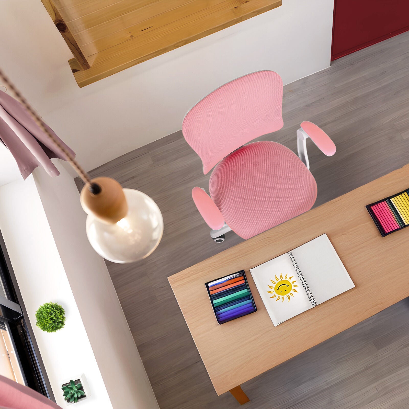 Kid's Tables, Chairs & Seats: Kids Desk Chair - Children Office Study Seat with Footrest CILO - Pink