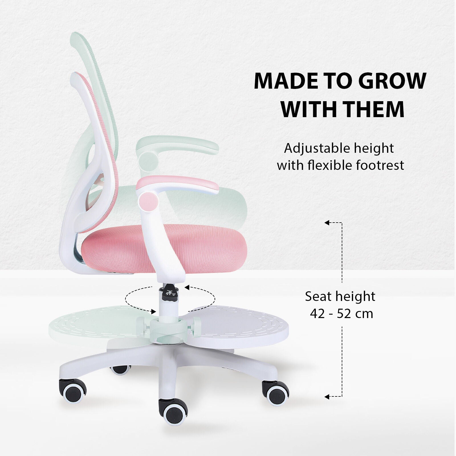 Kid's Tables, Chairs & Seats: Kids Desk Chair - Children Office Study Seat with Footrest CILO - Pink